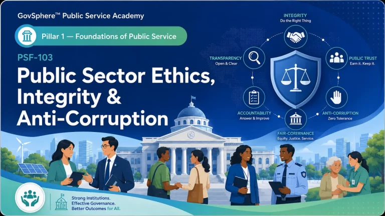 Public Sector Ethics, Integrity & Anti-Corruption