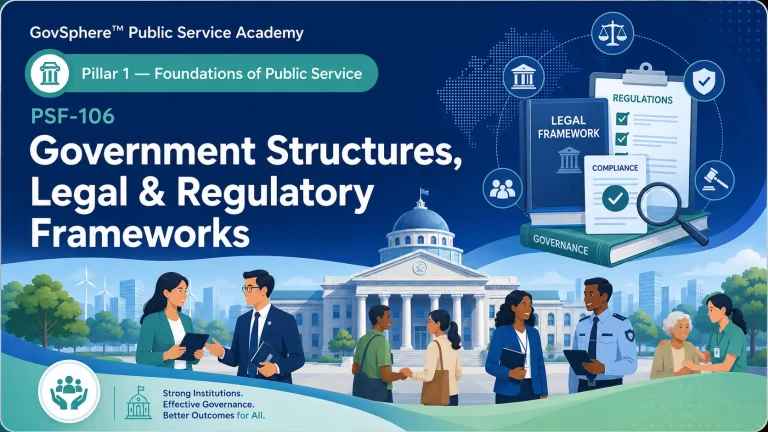 Government Structures, Legal & Regulatory Frameworks